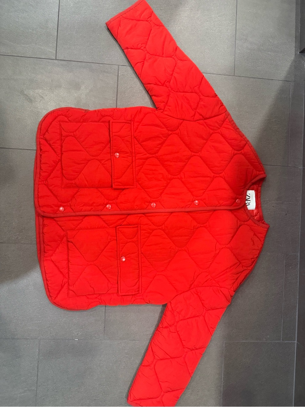 Oversized Zara Quilted Red Puffer Parka Hardly Worn. Size XS